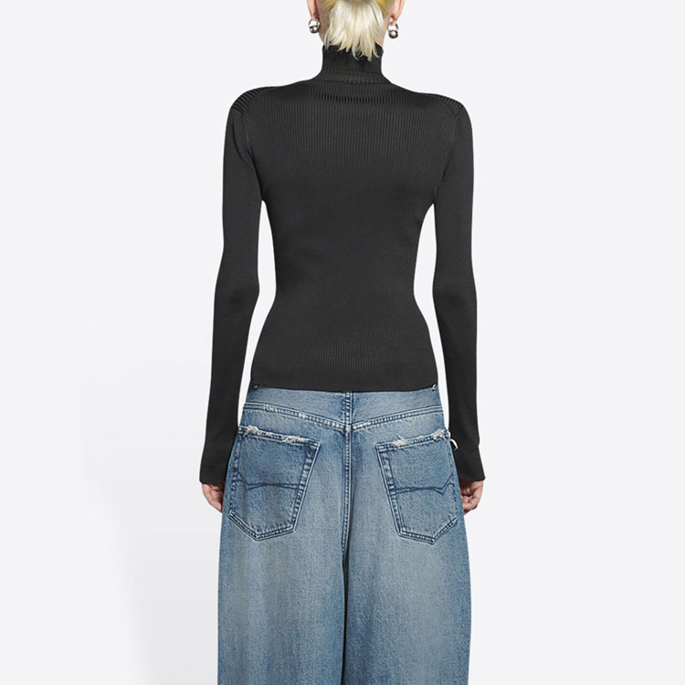 Purchase (W) 발렌시아가 FW21 블랙 하이넥 롱슬리브 스웨터. 675344T61931000