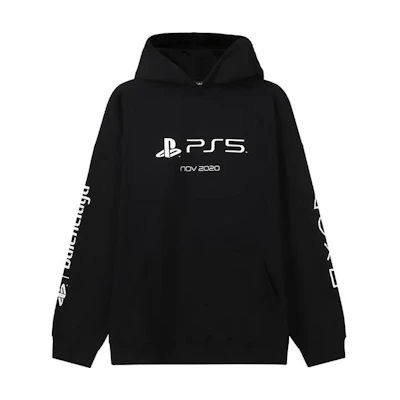 (Women) Balenciaga FW21 Black Hoodie with Letter Print Pullover Design. 651799TKVF41070