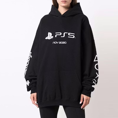 (W) 巴黎世家FW21黑色連帽上衣字母印花套頭設計. 651799TKVF41070 Purchase (W) 巴黎世家FW21黑色連帽上衣字母印花套頭設計. 651799TKVF41070