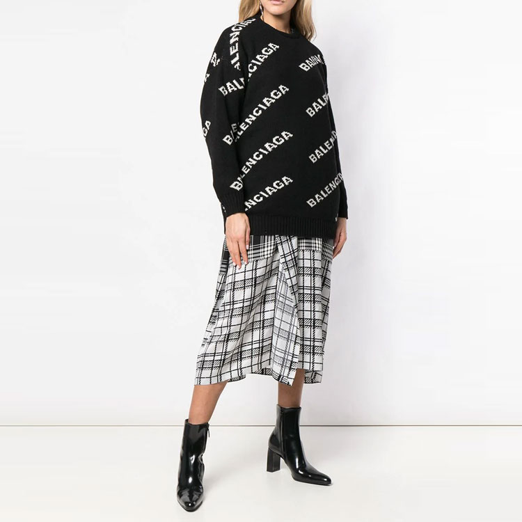 Shop (W) Jersey de Lana Balenciaga FW21 Negro con Logo. 620983T15671070