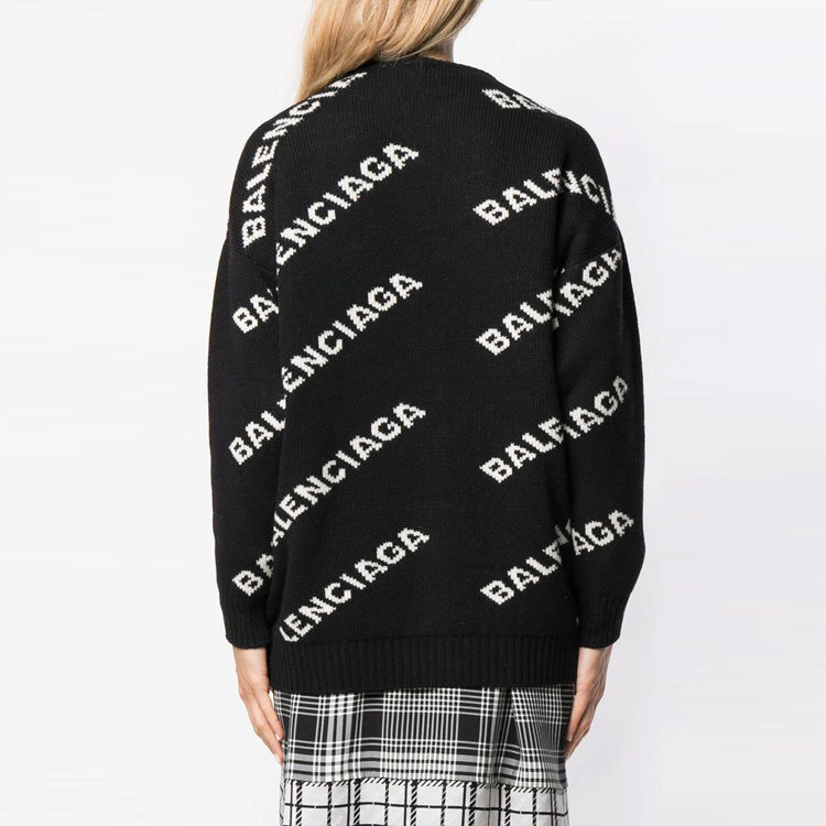 Purchase (W) Jersey de Lana Balenciaga FW21 Negro con Logo. 620983T15671070