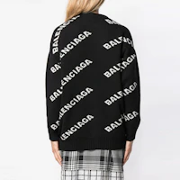 Purchase (W) Balenciaga FW21 Sweater Rajut Wol Hitam Logo 620983T15671070