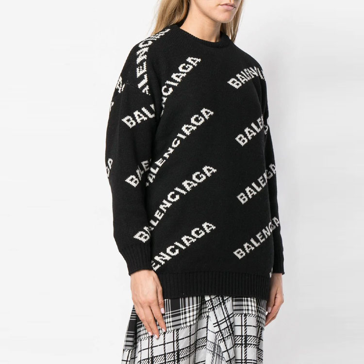 Details for (W) Jersey de Lana Balenciaga FW21 Negro con Logo. 620983T15671070