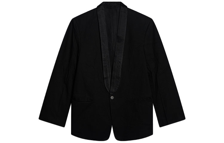 (Women) Balenciaga FW21 Black Single-Button Casual Tuxedo Blazer Jacket. 675430TLP011000