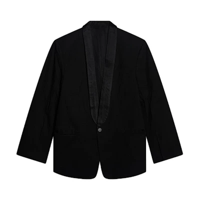 (Women) Balenciaga FW21 Black Single-Button Casual Tuxedo Blazer Jacket. 675430TLP011000