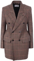 (Women) Balenciaga FW21 Brown Plaid Double-Breasted Blazer. 571279TLU139364 (Women) Balenciaga FW21 Brown Plaid Double-Breasted Blazer. 571279TLU139364