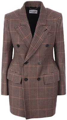 (W) Balenciaga FW21 Coklat Kot Berkotak Double-Breasted. 571279TLU139364 Buy (W) Balenciaga FW21 Coklat Kot Berkotak Double-Breasted. 571279TLU139364