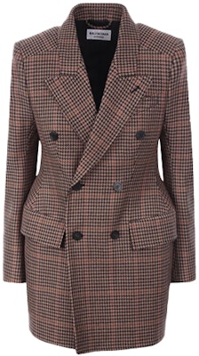 (W) Balenciaga FW21 Coklat Kot Berkotak Double-Breasted. 571279TLU139364 Order (W) Balenciaga FW21 Coklat Kot Berkotak Double-Breasted. 571279TLU139364