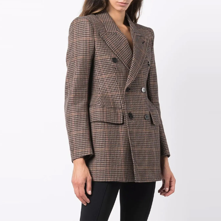 Purchase (W) Balenciaga FW21 Coklat Kot Berkotak Double-Breasted. 571279TLU139364