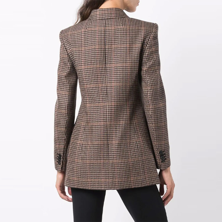 Details for (W) Balenciaga FW21 Coklat Kot Berkotak Double-Breasted. 571279TLU139364