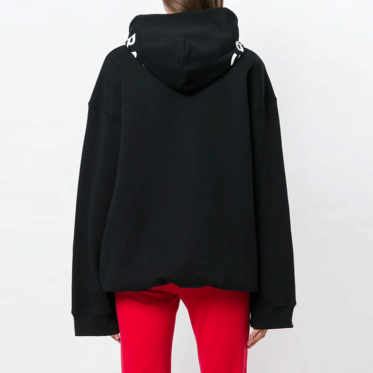(Women) Balenciaga FW21 Drawstring Cocoon Cotton Hoodie Black Early Spring Style 492190TXK291000 圖 4