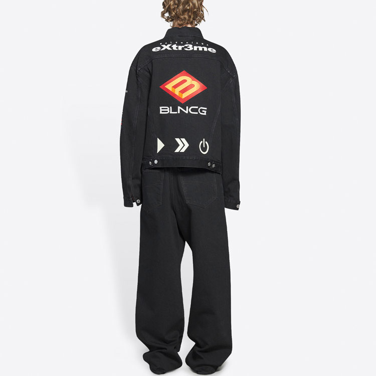 (Women) Balenciaga FW21 Embroidered Denim Jacket with Engraved Buttons Black Women’s 664810TBP471055 圖 5