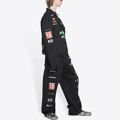 (W) Balenciaga FW21 刺繡牛仔外套 黑色 女款附雕刻鈕扣 664810TBP471055 Details for (W) Balenciaga FW21 刺繡牛仔外套 黑色 女款附雕刻鈕扣 664810TBP471055