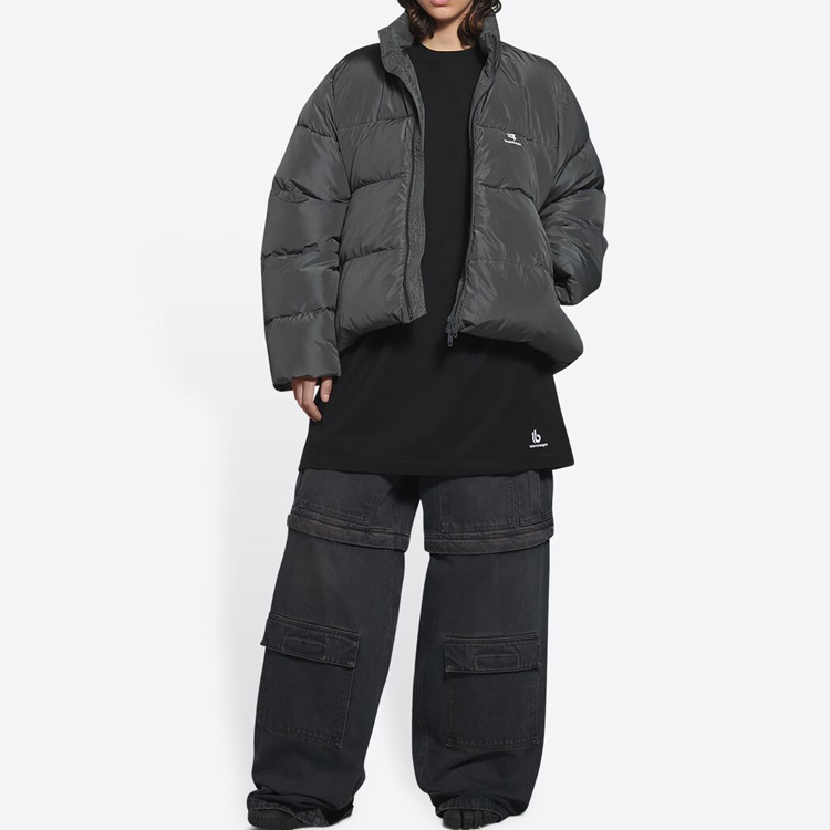 (Women) Balenciaga FW21 Grey Logo High-Performance Satin Jacket 675212TYD361404 圖 4