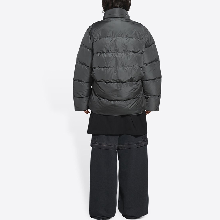 (Women) Balenciaga FW21 Grey Logo High-Performance Satin Jacket 675212TYD361404 圖 5