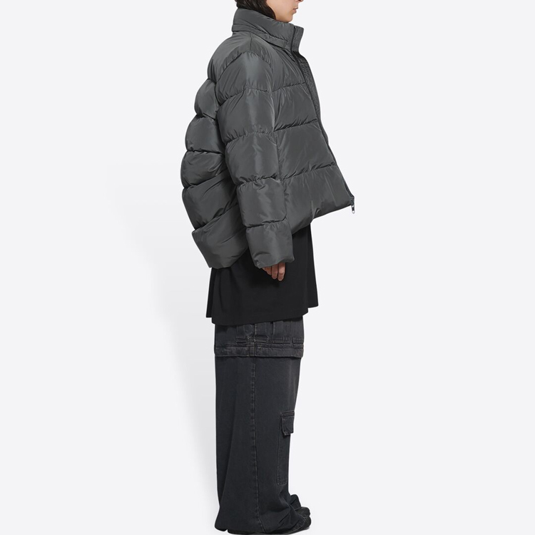 (Women) Balenciaga FW21 Grey Logo High-Performance Satin Jacket 675212TYD361404 圖 6