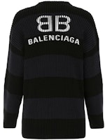 (W) 발렌시아가 FW21 레터 패턴 스트라이프 스웨터 블랙/그레이. 657525T31984058 Lookbook (W) 발렌시아가 FW21 레터 패턴 스트라이프 스웨터 블랙/그레이. 657525T31984058