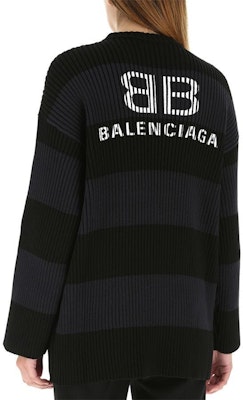 (W) 巴黎世家 FW21 字母图案条纹毛衣 黑/灰色. 657525T31984058 Purchase (W) 巴黎世家 FW21 字母图案条纹毛衣 黑/灰色. 657525T31984058