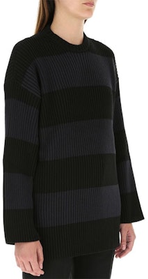 (W) 巴黎世家 FW21 字母图案条纹毛衣 黑/灰色. 657525T31984058 Details for (W) 巴黎世家 FW21 字母图案条纹毛衣 黑/灰色. 657525T31984058