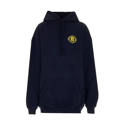 (Women) Balenciaga FW21 Logo Hoodie Blue 578135TLV604140