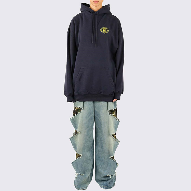 (Women) Balenciaga FW21 Logo Hoodie Blue 578135TLV604140 圖 3