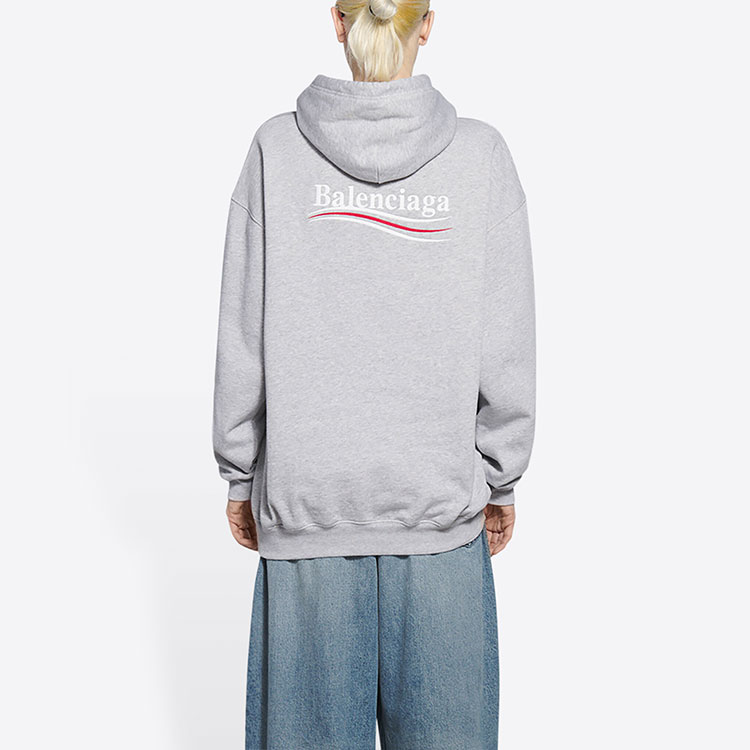 (Women) Balenciaga FW21 Logo Print Pullover Hoodie Grey. 578135TKVI91379 圖 5