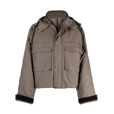 (Women) Balenciaga FW21 Oversized Zip-Up Hoodie Jacket Grey 675471TJO032122