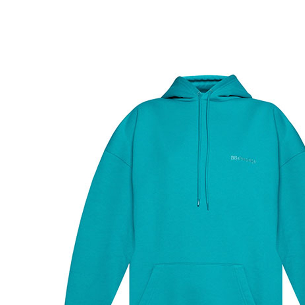 (Women) Balenciaga FW21 Peacock Blue Logo Embroidered Hoodie Pullover. 578135TKVB54664 圖 6