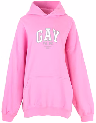 (Women) Balenciaga FW21 Pink Logo Print Oversized Hoodie. 651799TLV545861 Buy (Women) Balenciaga FW21 Pink Logo Print Oversized Hoodie. 651799TLV545861