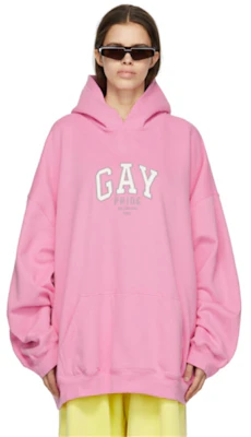 (Women) Balenciaga FW21 Pink Logo Print Oversized Hoodie. 651799TLV545861 Purchase (Women) Balenciaga FW21 Pink Logo Print Oversized Hoodie. 651799TLV545861