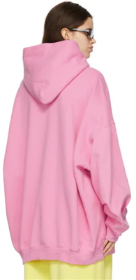 (Women) Balenciaga FW21 Pink Logo Print Oversized Hoodie. 651799TLV545861 Details for (Women) Balenciaga FW21 Pink Logo Print Oversized Hoodie. 651799TLV545861