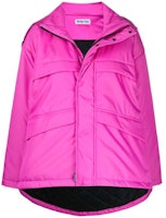 (Women) Balenciaga FW21 Pink Solid Color Hooded Parka Jacket . 626576TIO605710 (Women) Balenciaga FW21 Pink Solid Color Hooded Parka Jacket . 626576TIO605710