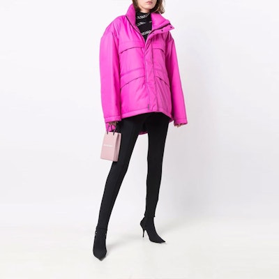 (W) 巴黎世家 FW21 粉色纯色连帽派克夹克. 626576TIO605710 Lookbook (W) 巴黎世家 FW21 粉色纯色连帽派克夹克. 626576TIO605710