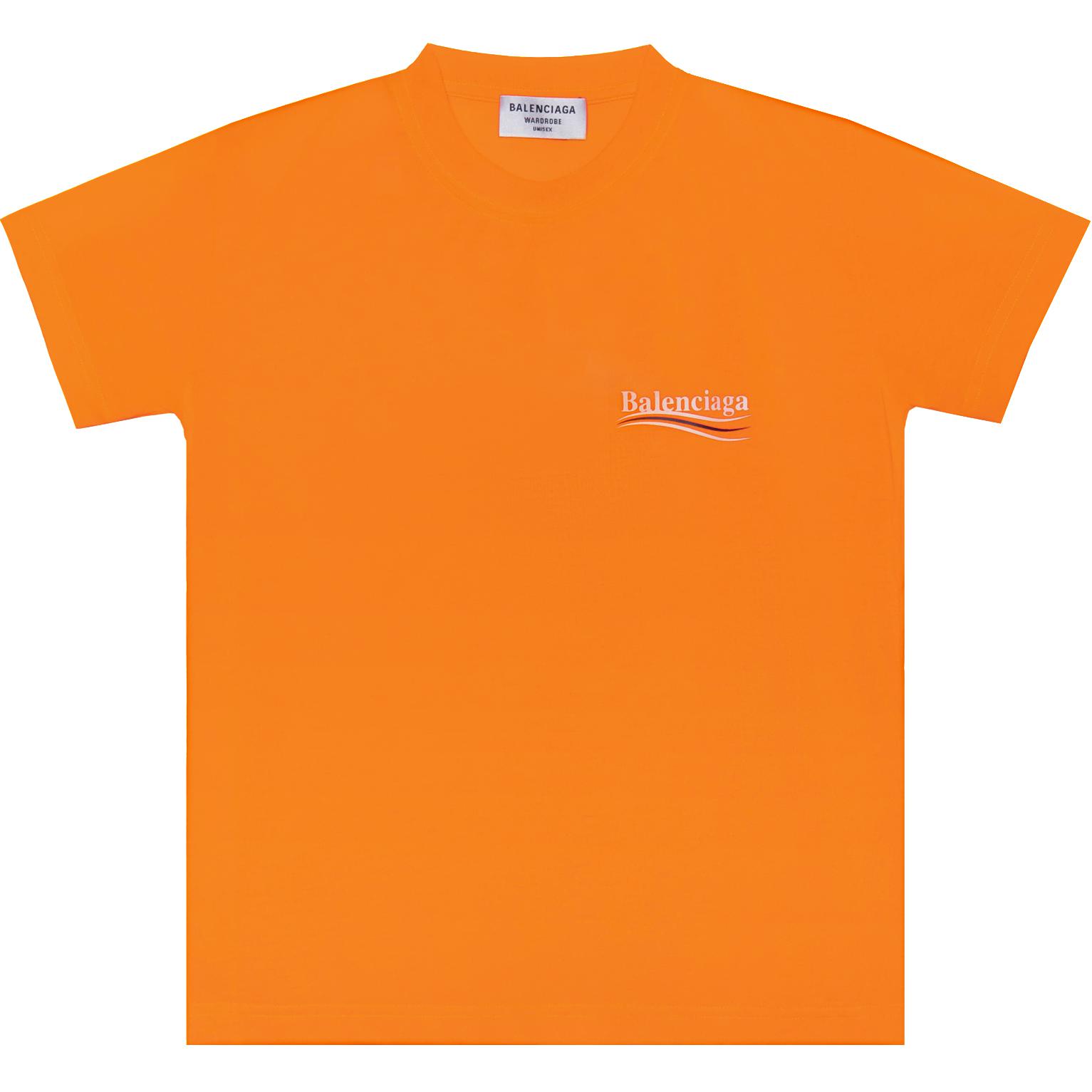 (Women) Balenciaga FW21 Political Campaign Slim Fit T-Shirt Orange. 612964TKVE87073