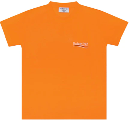 (W) Balenciaga FW21 政治宣傳修身橙色T恤。 612964TKVE87073 Buy (W) Balenciaga FW21 政治宣傳修身橙色T恤。 612964TKVE87073
