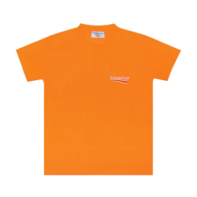 (Women) Balenciaga FW21 Political Campaign Slim Fit T-Shirt Orange. 612964TKVE87073