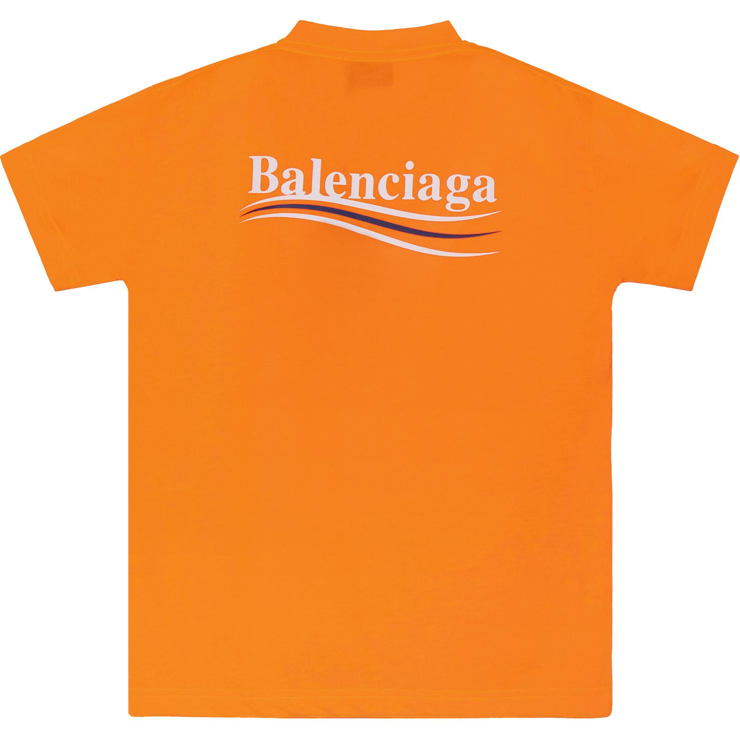 Lookbook (W) Balenciaga FW21 政治宣傳修身橙色T恤。 612964TKVE87073