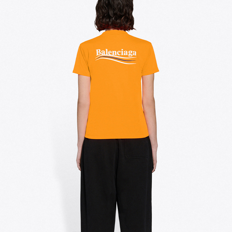 Purchase (W) Balenciaga FW21 政治宣傳修身橙色T恤。 612964TKVE87073