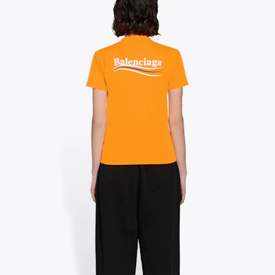 (W) Balenciaga FW21 政治宣傳修身橙色T恤。 612964TKVE87073 Purchase (W) Balenciaga FW21 政治宣傳修身橙色T恤。 612964TKVE87073