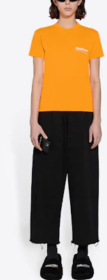 (W) Balenciaga FW21 政治宣傳修身橙色T恤。 612964TKVE87073 Sizing (W) Balenciaga FW21 政治宣傳修身橙色T恤。 612964TKVE87073
