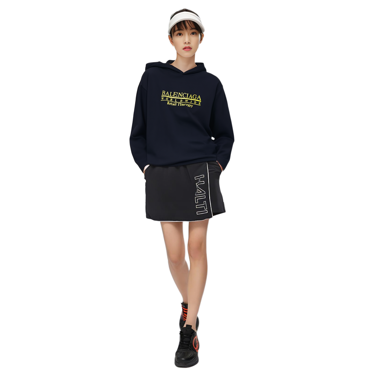 (Women) Balenciaga FW21 Retail Therapy Logo Hoodie Black . 670946TLVA90136 圖 5
