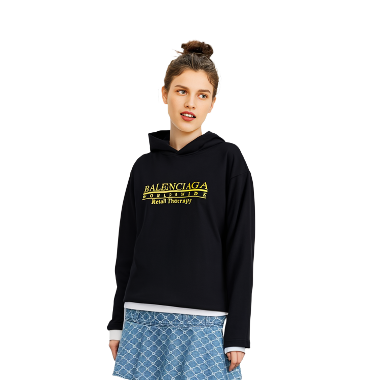 (Women) Balenciaga FW21 Retail Therapy Logo Hoodie Black . 670946TLVA90136 圖 6