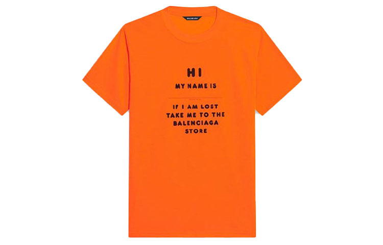 (Women) Balenciaga FW21 Slim Fit Stretch Jersey T-Shirt Orange. 661705TKVH57513