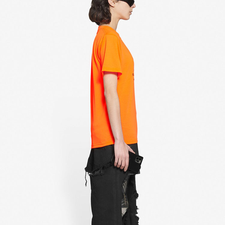 (Women) Balenciaga FW21 Slim Fit Stretch Jersey T-Shirt Orange. 661705TKVH57513 圖 5