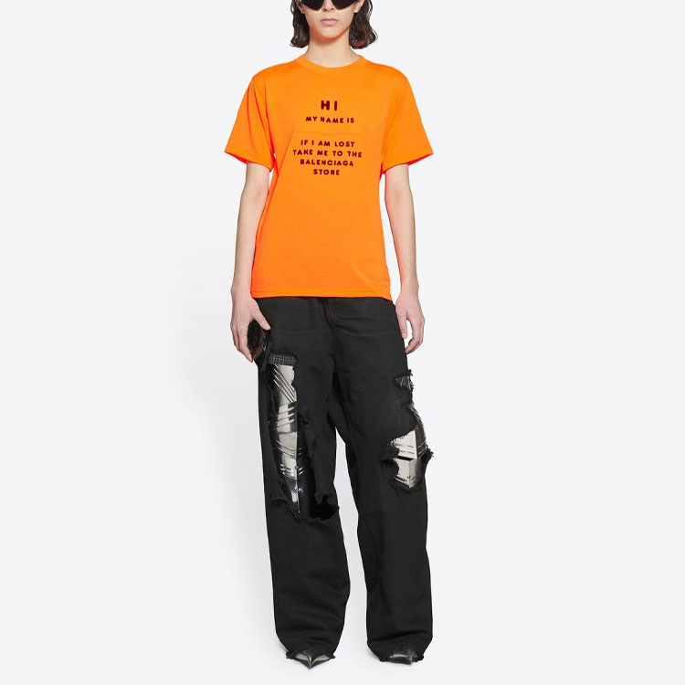 (Women) Balenciaga FW21 Slim Fit Stretch Jersey T-Shirt Orange. 661705TKVH57513 圖 6