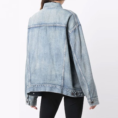 (W) Balenciaga FW21 Jaket Denim Biru Pudar 671889TAP045620 Purchase (W) Balenciaga FW21 Jaket Denim Biru Pudar 671889TAP045620