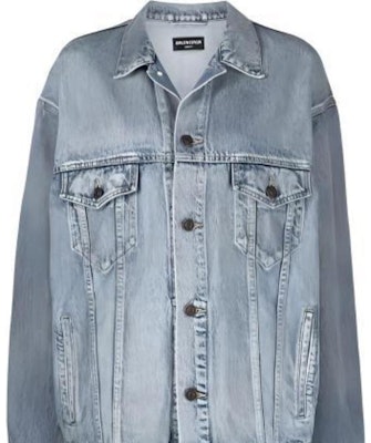 (W) Balenciaga FW21 Jaket Denim Biru Pudar 671889TAP045620 Sizing (W) Balenciaga FW21 Jaket Denim Biru Pudar 671889TAP045620