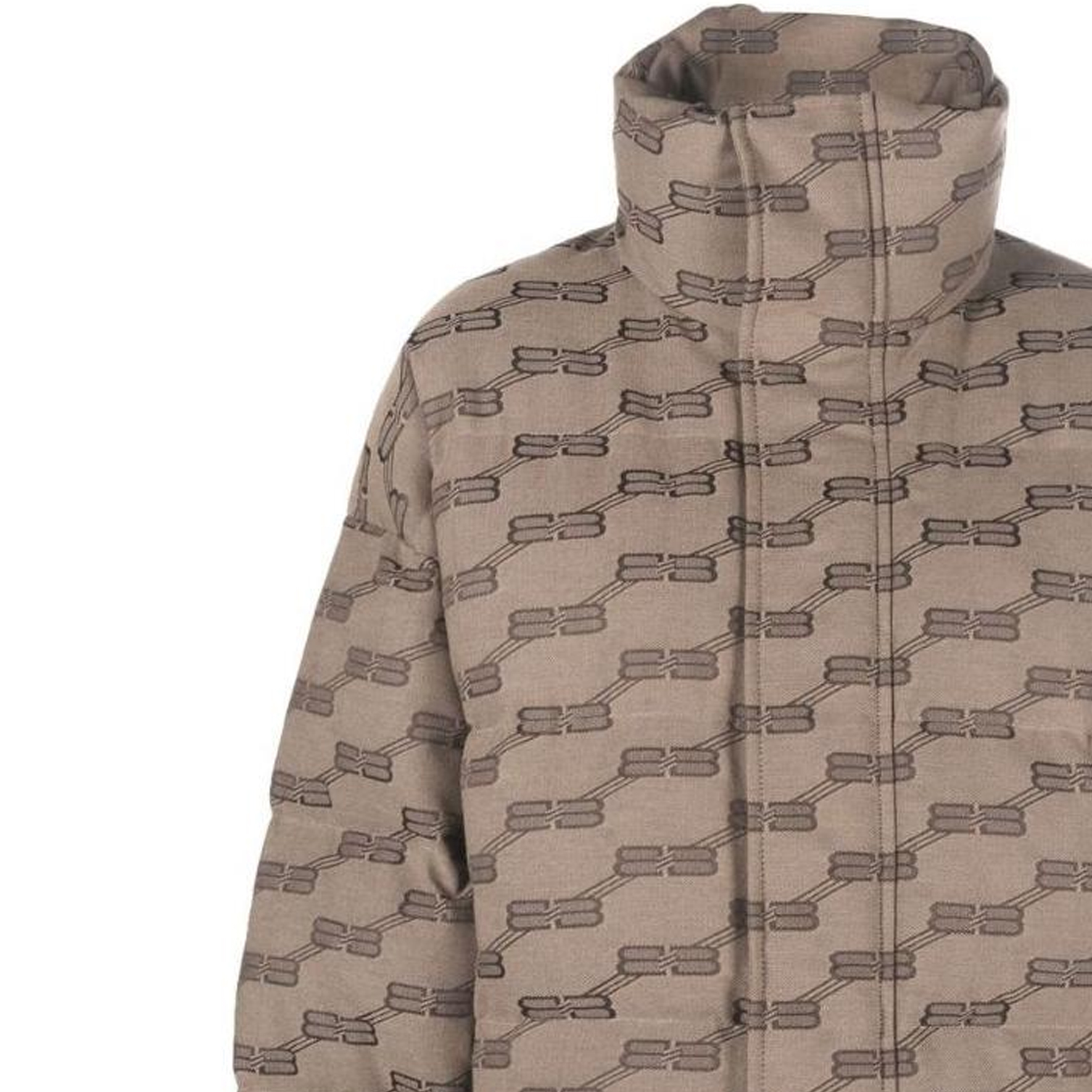 Details for (W) Balenciaga FW22 Jaket Zip-Up Logo Beige dengan Warna Kontras. 681883TML339378