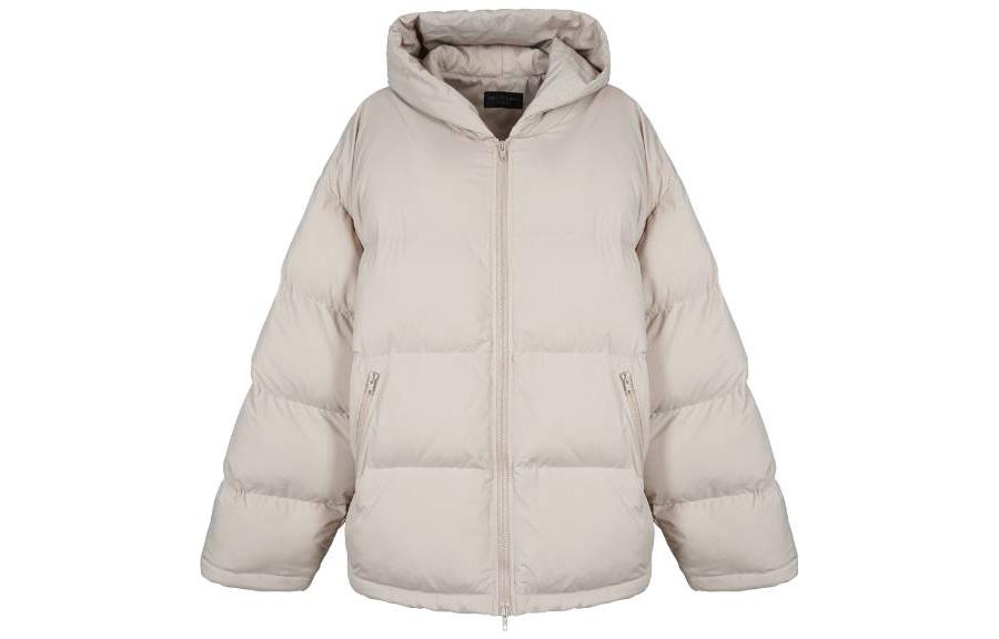 (Women) Balenciaga FW22  Beige Solid Color Casual Zip-Up Hoodie Jacket. 720147TNO459937