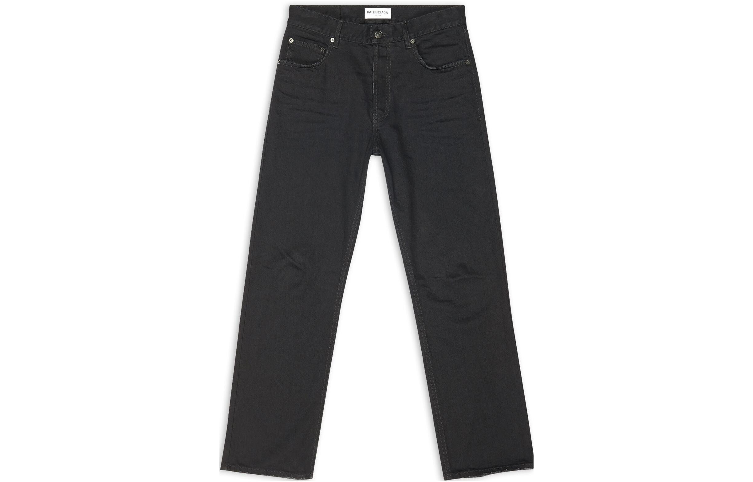 (Women) Balenciaga FW22  Black Button-Straight Fit Jeans 697885TBP471029